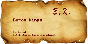 Beros Kinga névjegykártya
