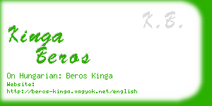 kinga beros business card